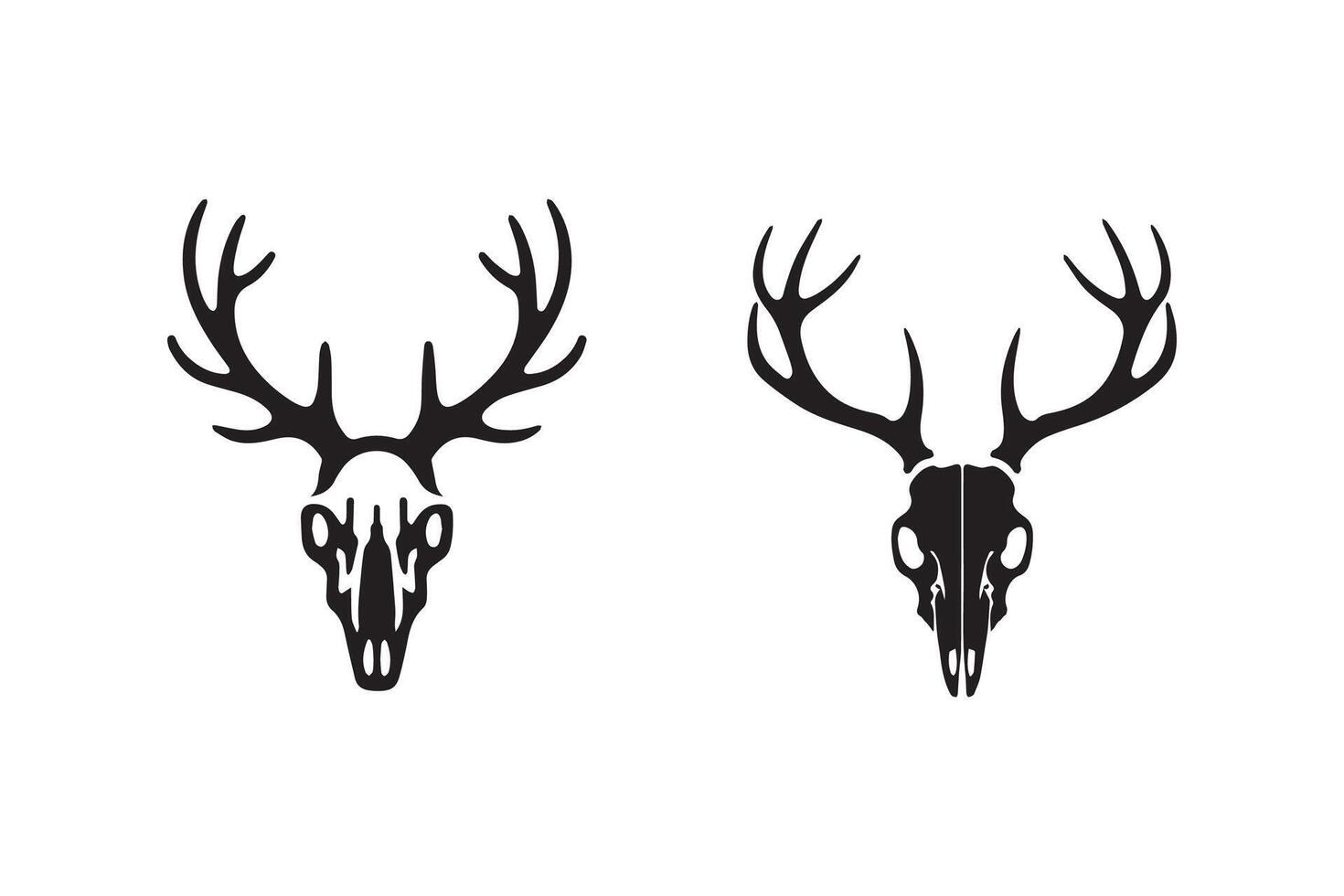 Deer skull icon set illustration vector