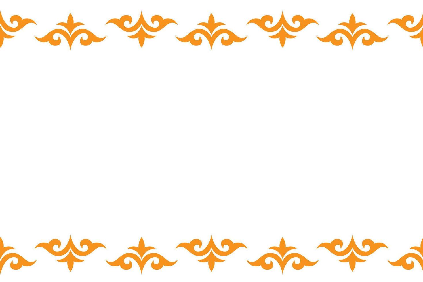 Horizontal seamless border with traditional ethnic ornament in orange. Perfect decorative element for invitations, cards, or certificates. vector