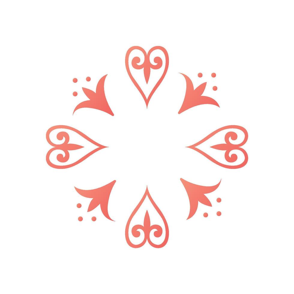 Elegant ethnic pattern with floral elements and graceful curves. Inspired by Kyrgyz folk traditions. Perfect for textile prints, branding, and modern packaging. vector