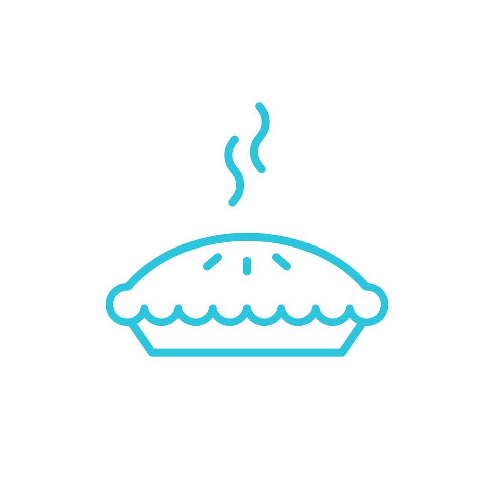 Delicious Apple Pie icon. Isolated on white. Blue icon set. vector