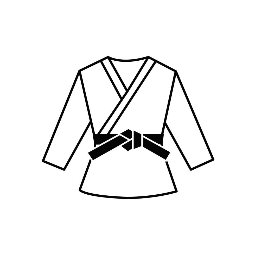 Karate belt, uniform icon. Isolated on white background. vector