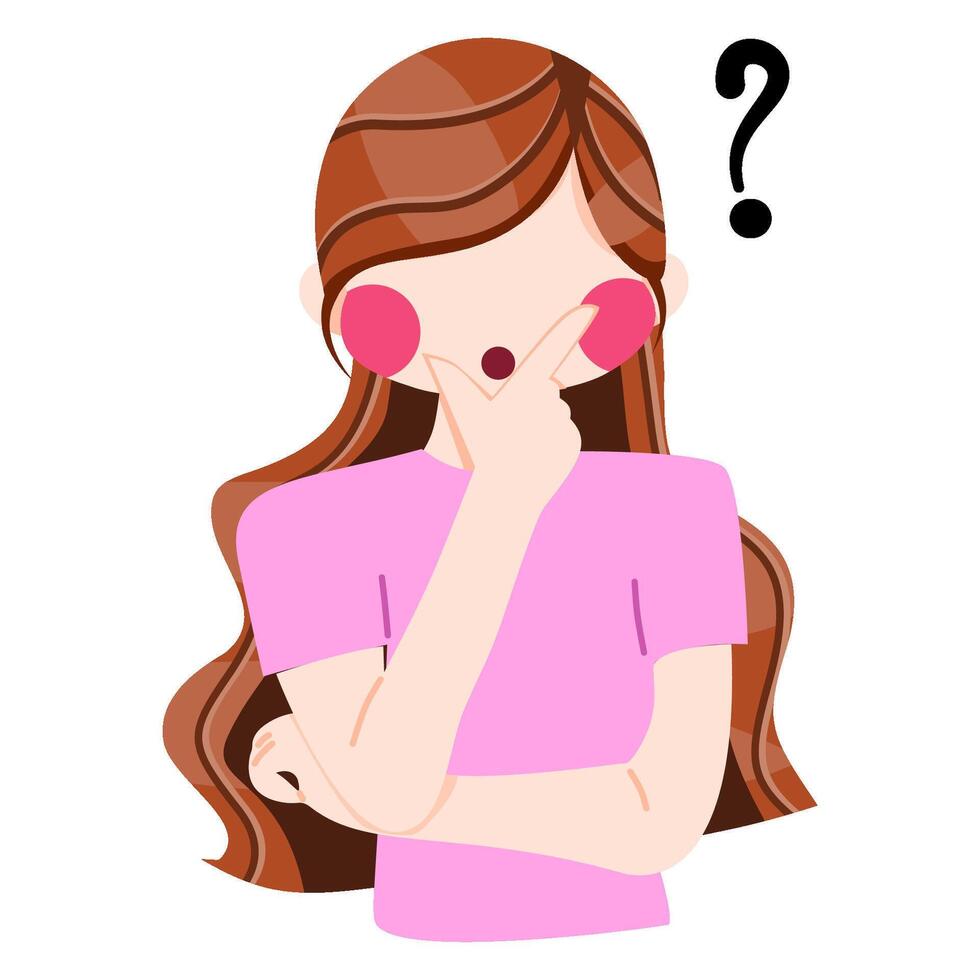 Women confused or thinking expression vector