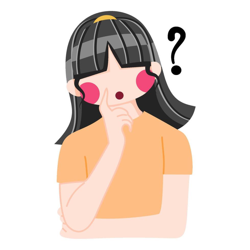 Women be confused expression illustration vector
