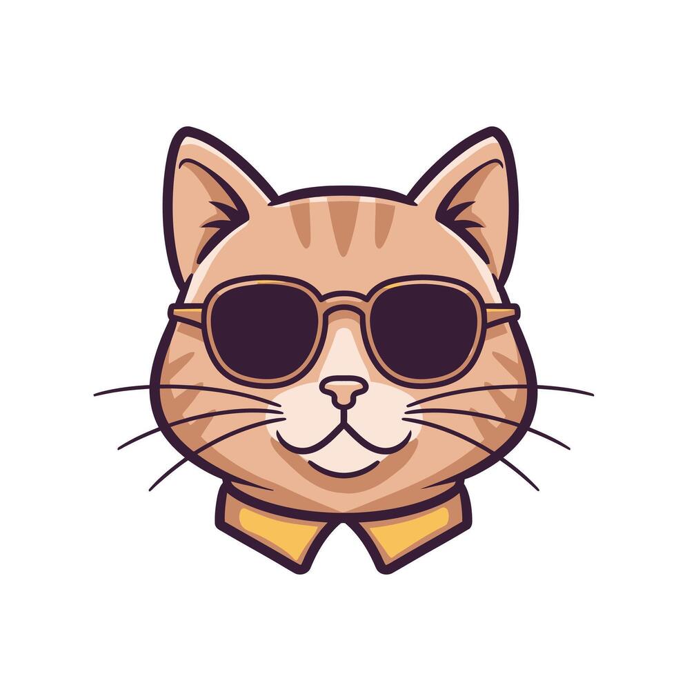 Cat wearing sunglasses vector