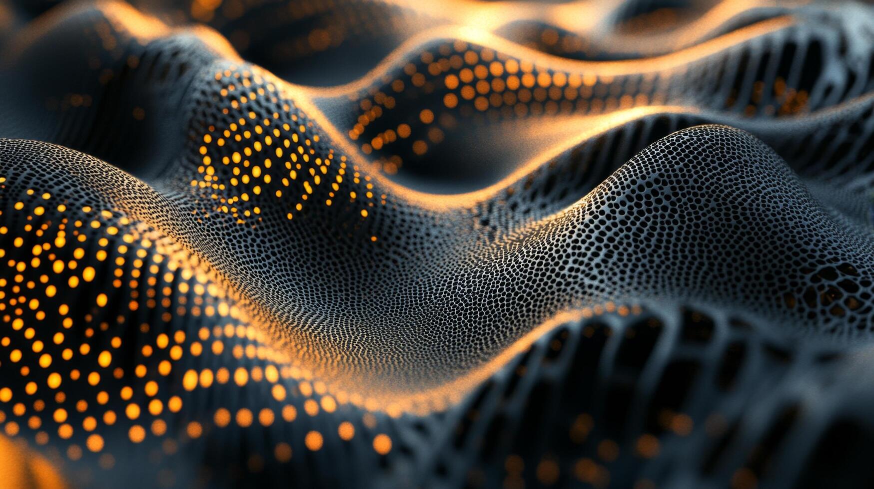 3d rendering of a wave of dots photo