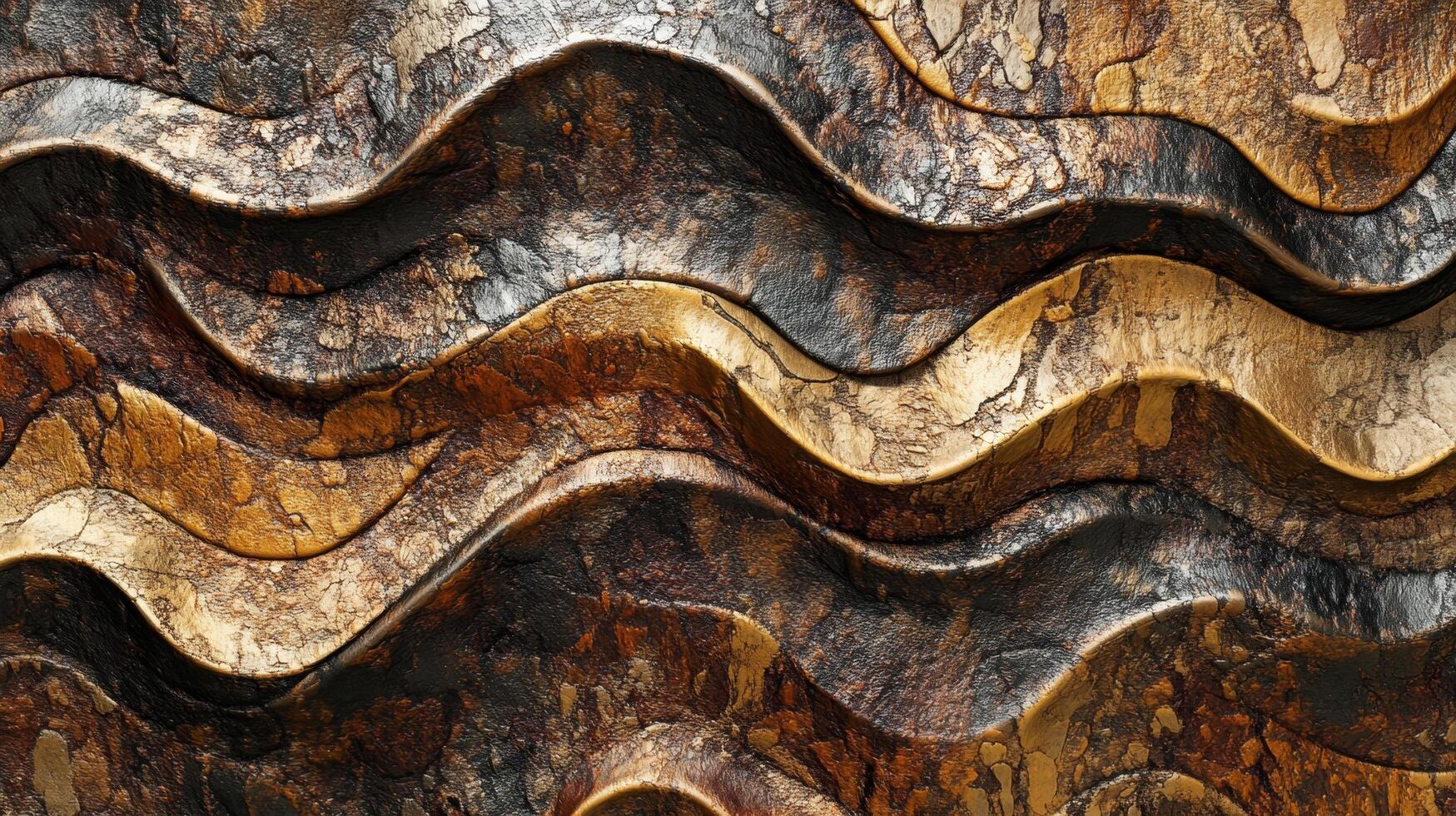 A wall with a wave pattern made of wood photo