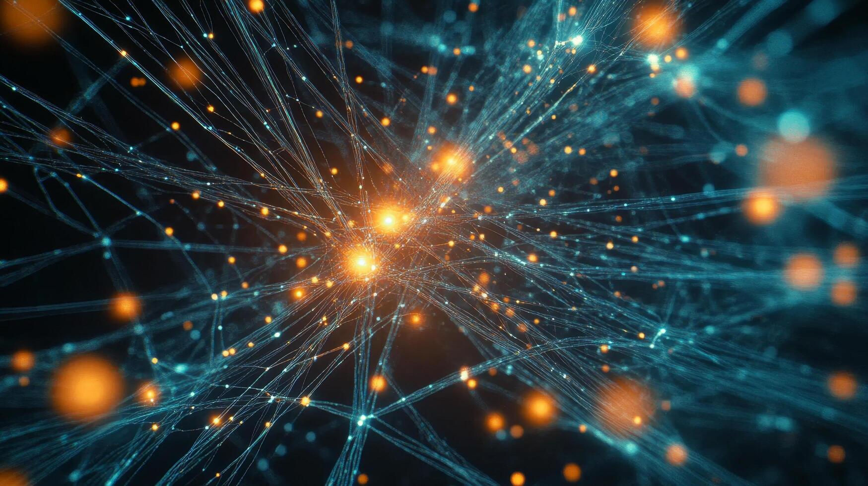 The abstract image of a network of dots photo