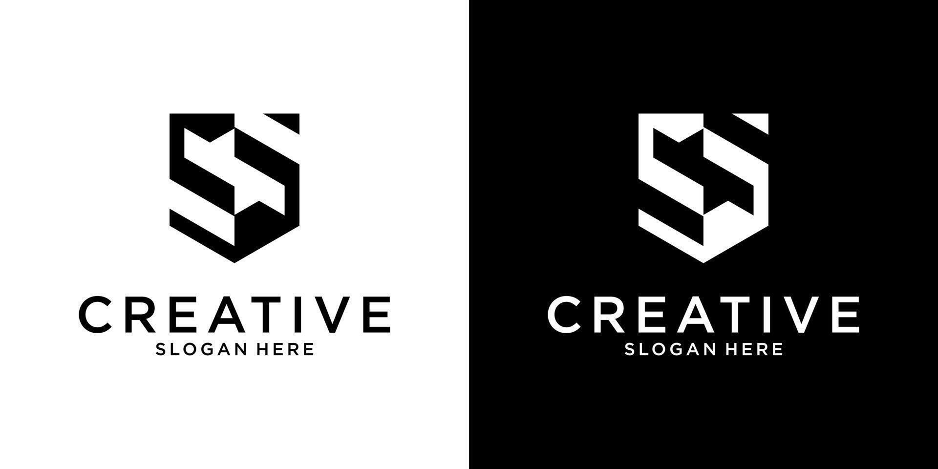 SS or S initial letter logo design vector