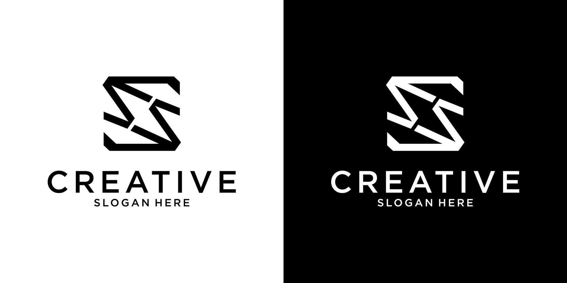 SS or S initial letter logo design template vector