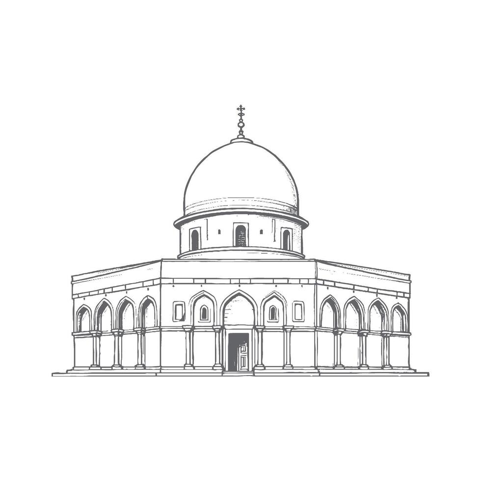 Al Aqsa mosqueDesign Illustration vector