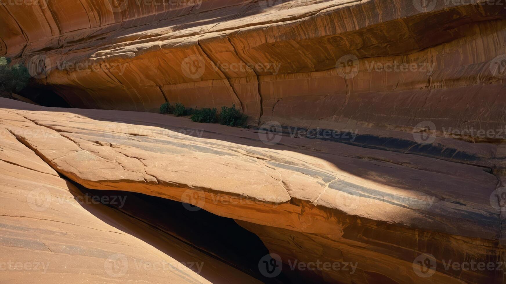 A scenic view of layered rock formations in a canyon. photo