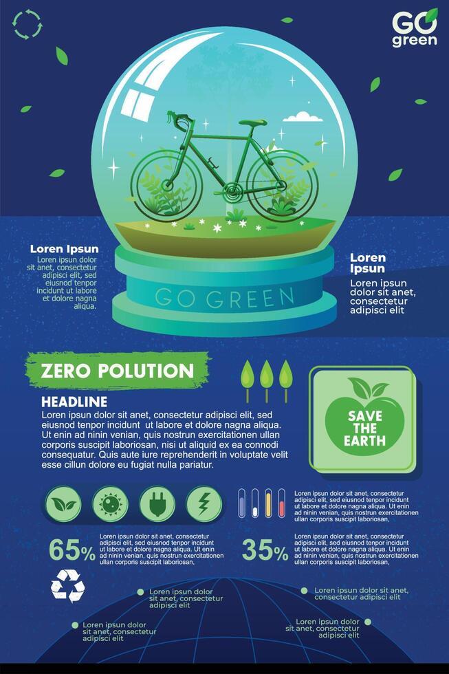 GO GREEN POSTER DESIGN ILLUSTRATION vector