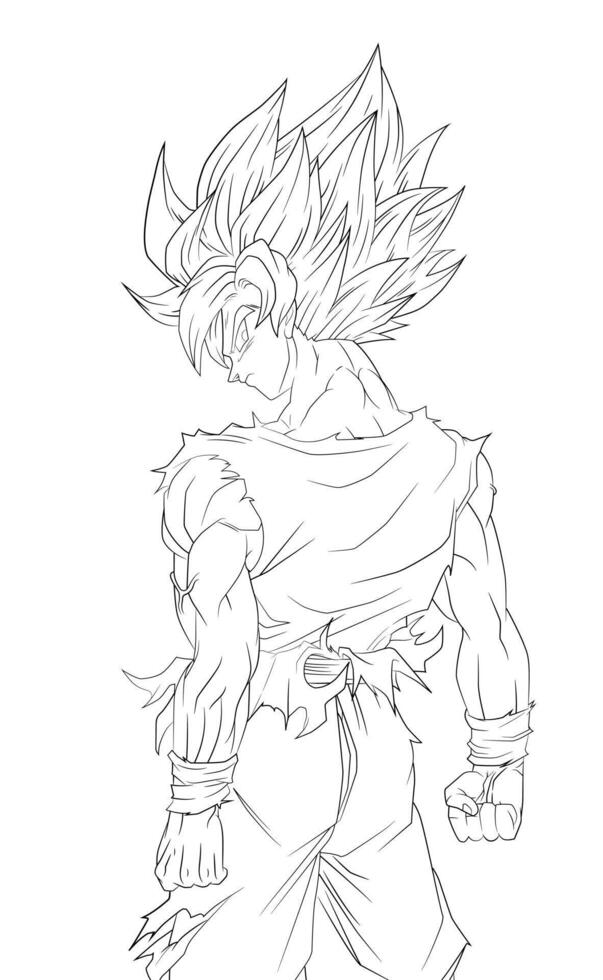 illustration of Son Goku SSJ fictional character vector
