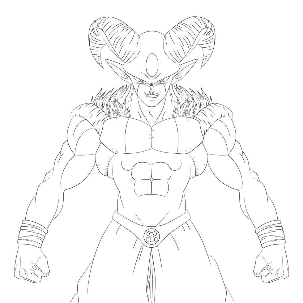 illustration of a Moro warrior character from a series to draw vector