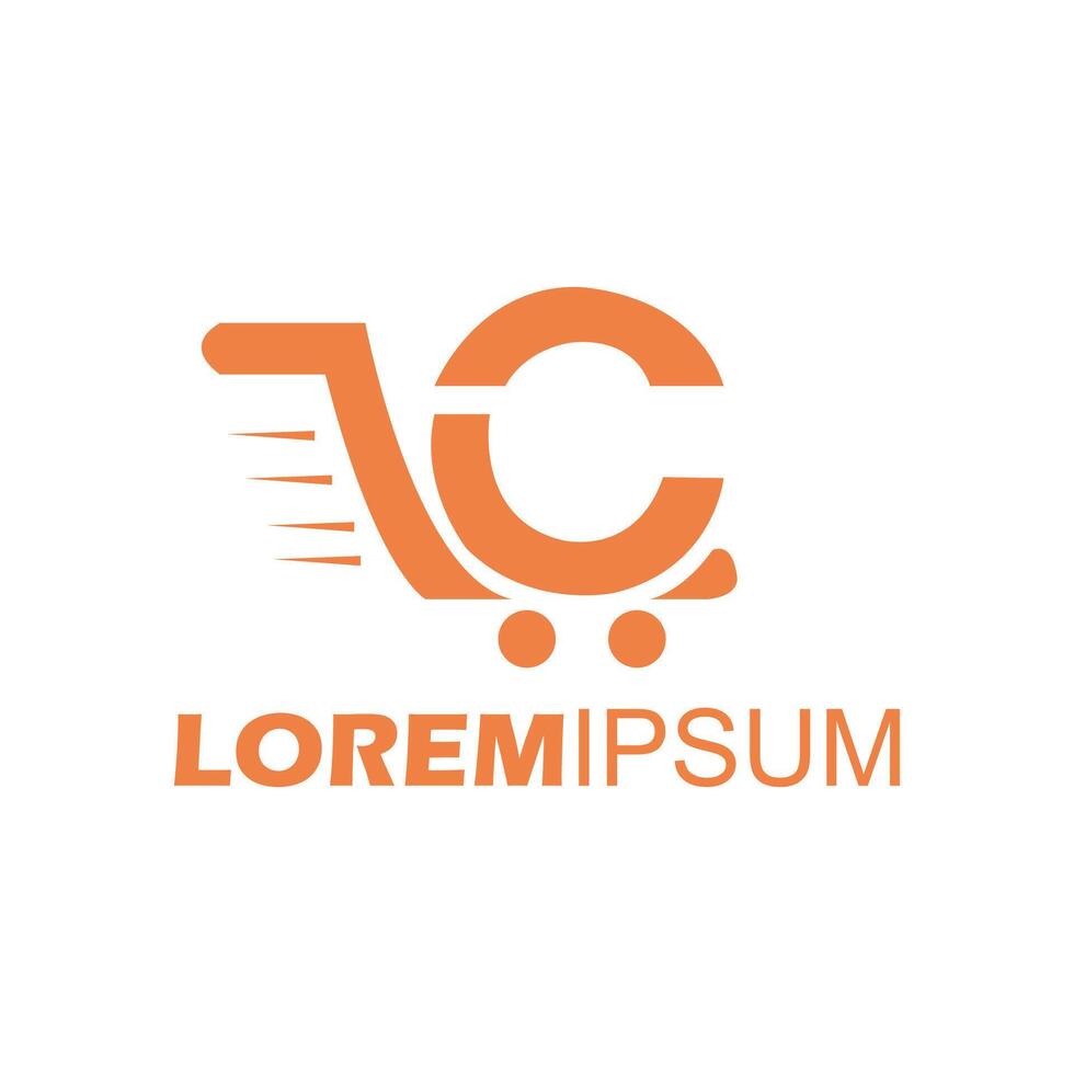 Branding online shopping logo design and company template vector