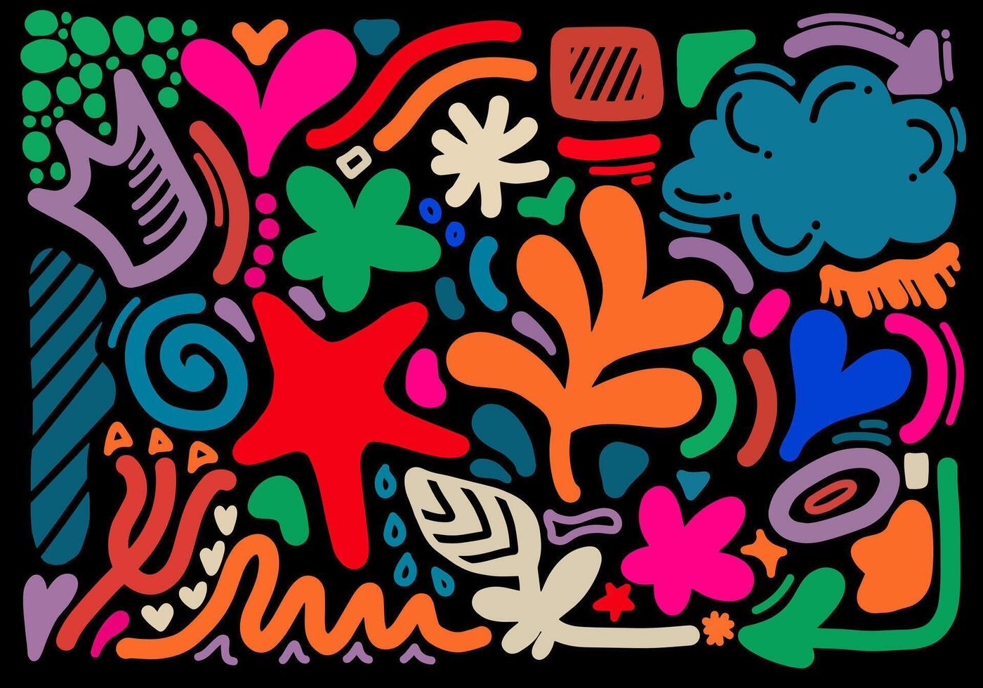 Shape abstract in trendy style background and various isolated collection. Creative modern design. vector