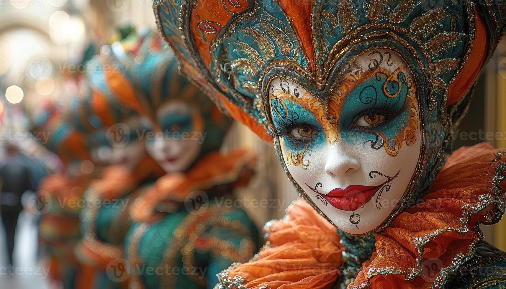 Venetian Carnival Mask Elaborate Costume Design photo