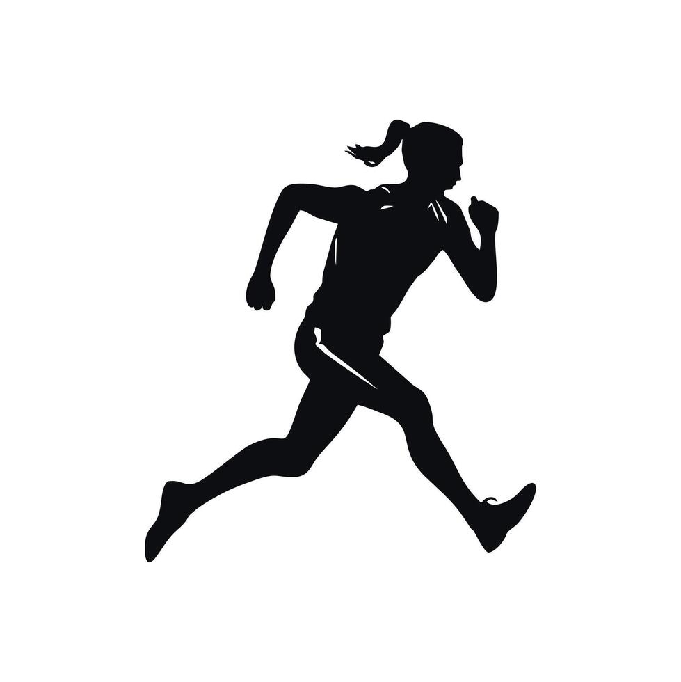 a silhouette of a woman running in a race vector
