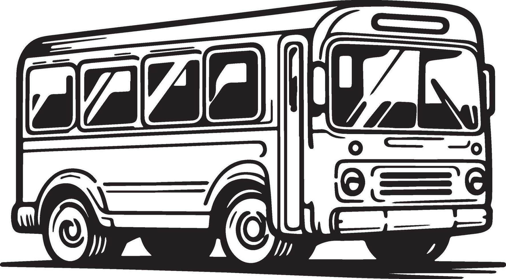 Bus Sketch Drawing. vector