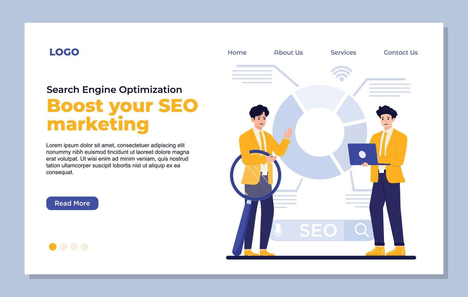 web site design template. Seo Search Engine Optimization Modern flat illustration concept for website and mobile website development. vector