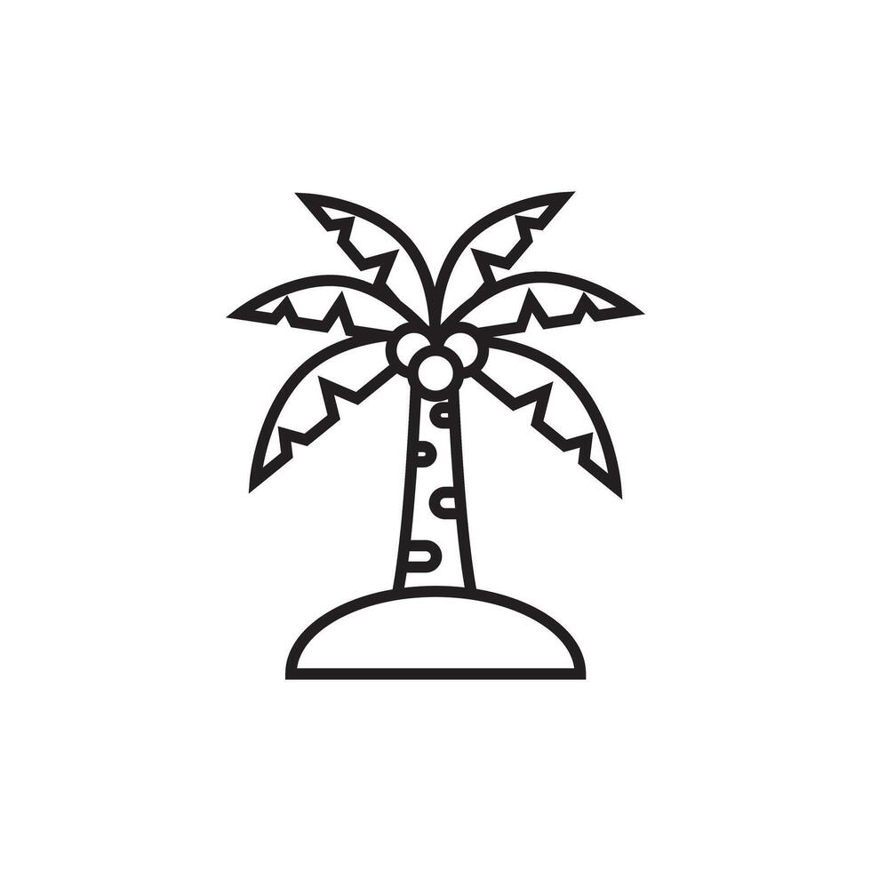 palm tree with coconut in white background vector