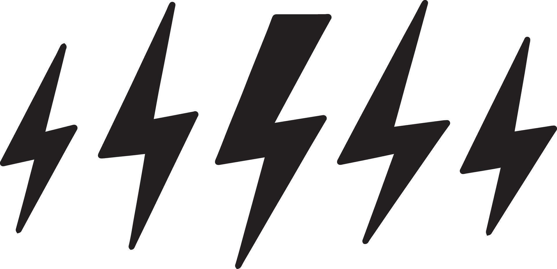 Lightning bolt set. vector
