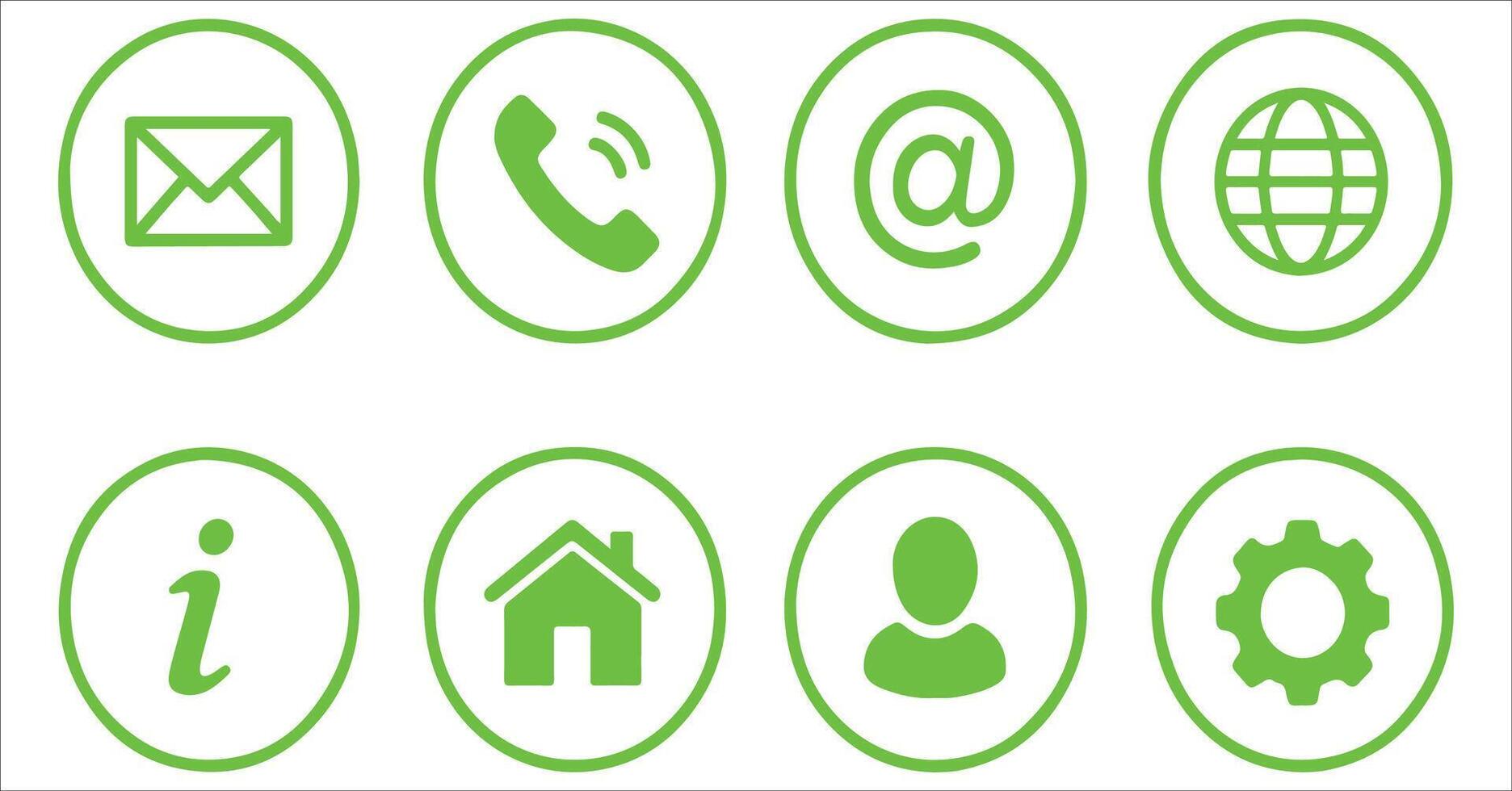 A set of green icons on a white background vector