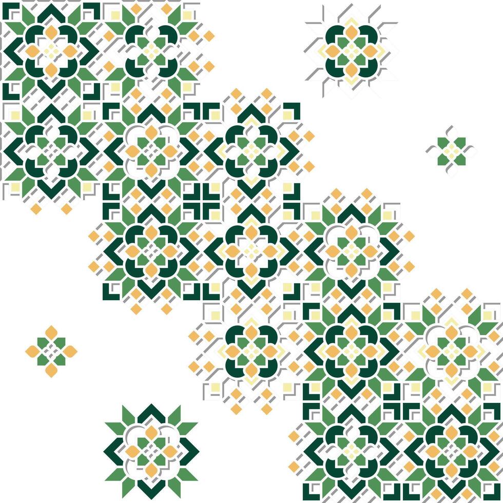 Oriental Geometric Mandala Ornament on Abstract Composition with Silhouette and Relief Textured vector