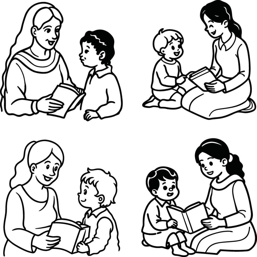 Enduring Motherly Love Captured in Black And White vector