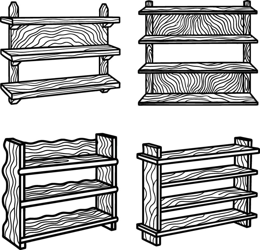 Wood Line Artworks Collection vector