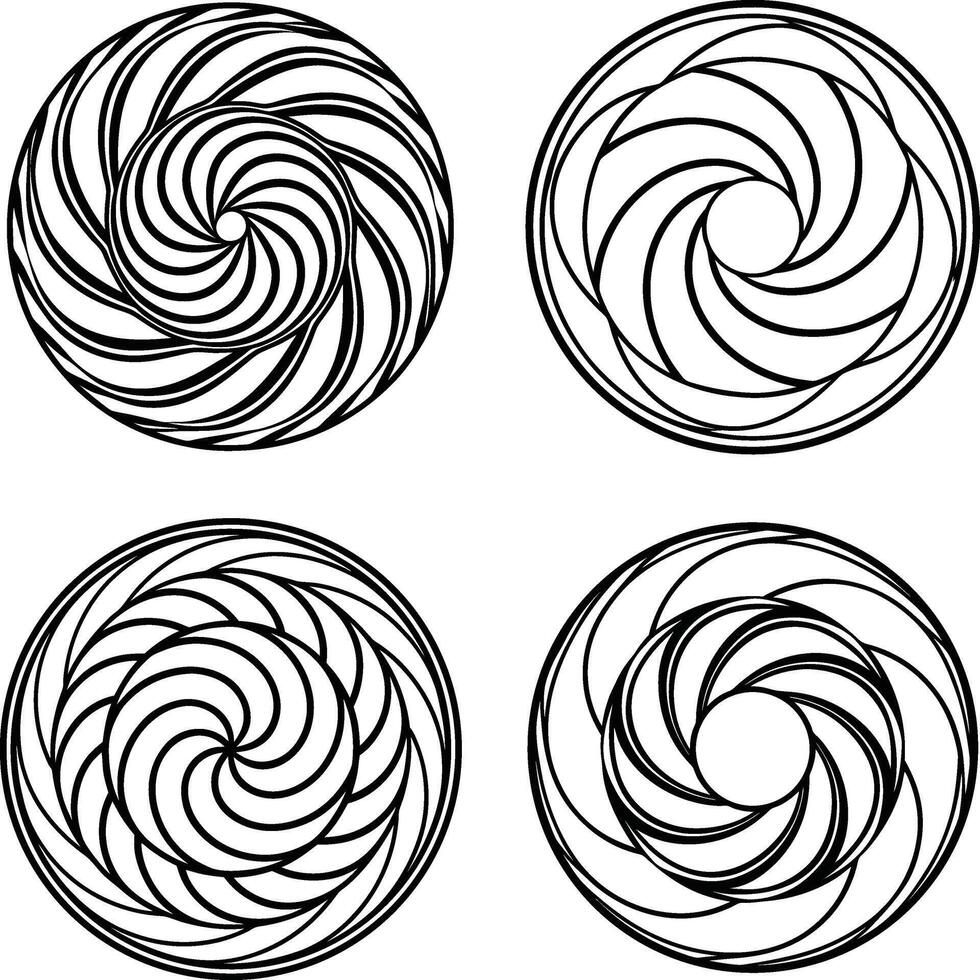 Flowing Curved Line Art Elegant Collection vector