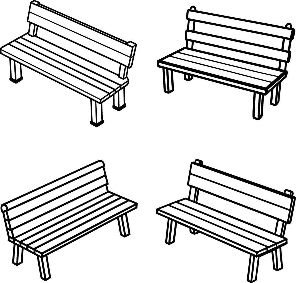 Stylish Wood Line Art Collection vector