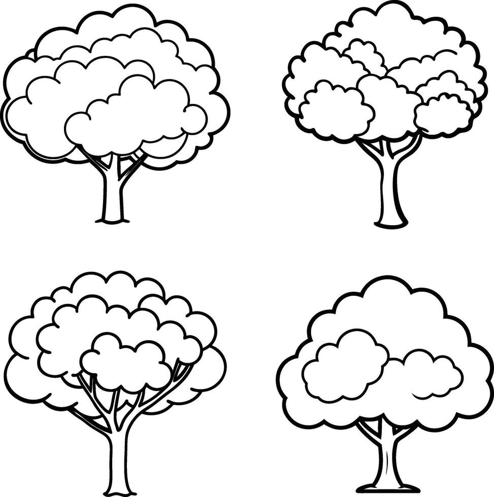 Classic Tree Line Art in Elegant Style vector
