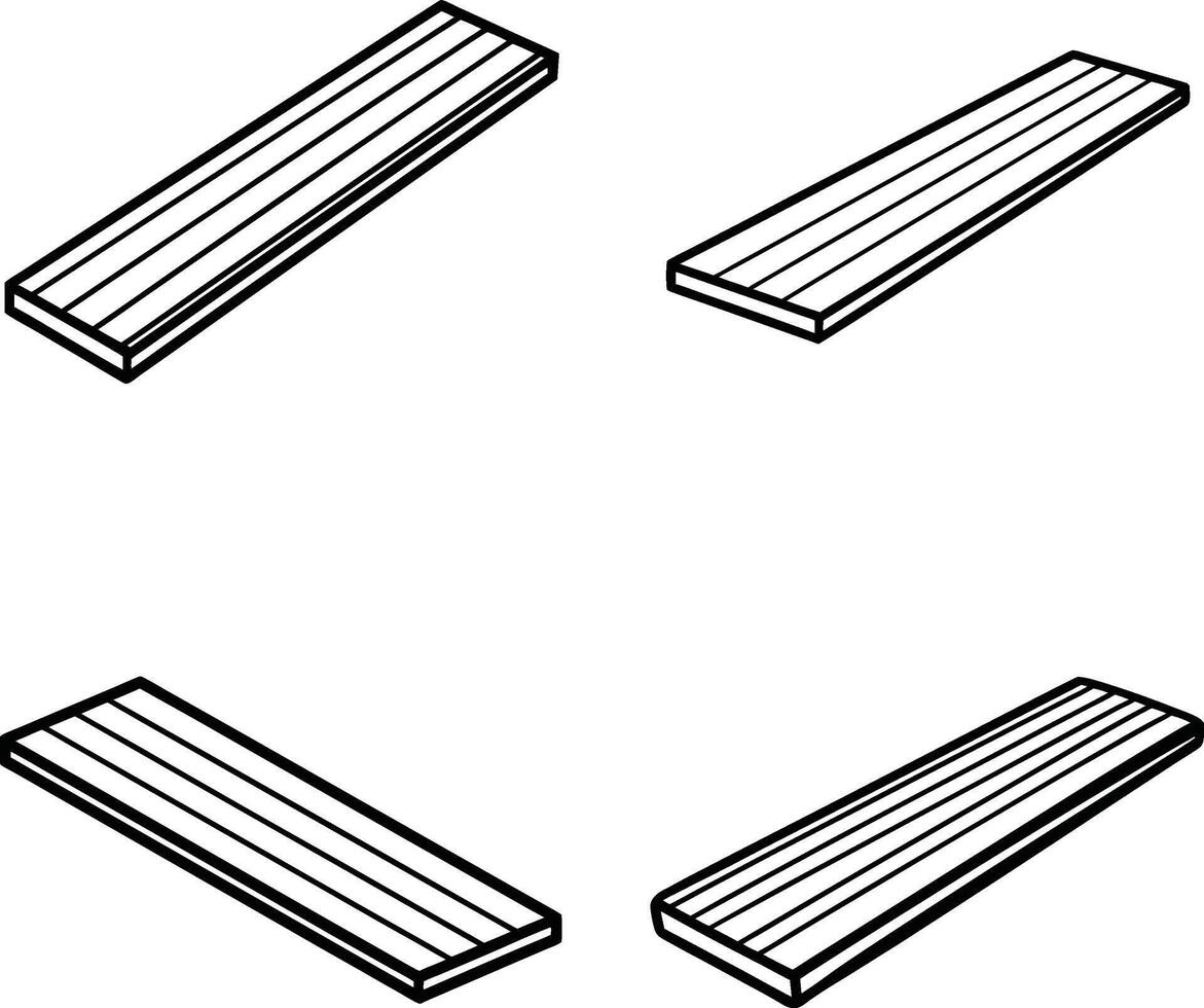 Wood Art Collection in Line Style vector