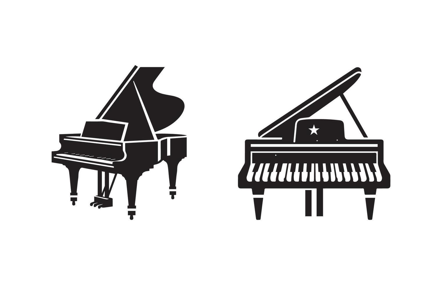 Piano Instrument Design Piano Keys Silhouette Illustration vector