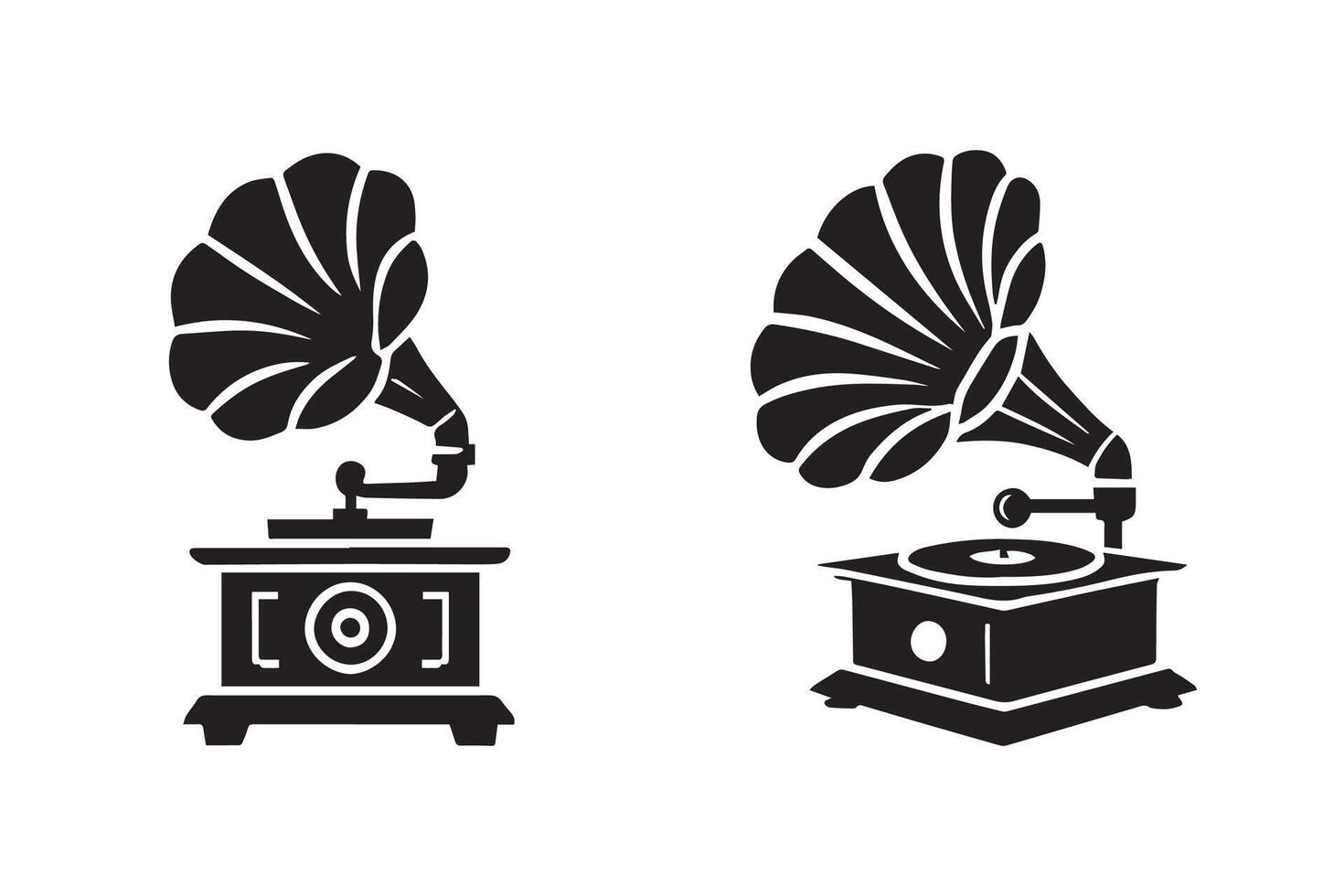 Gramophone silhouette Illustration Design vector