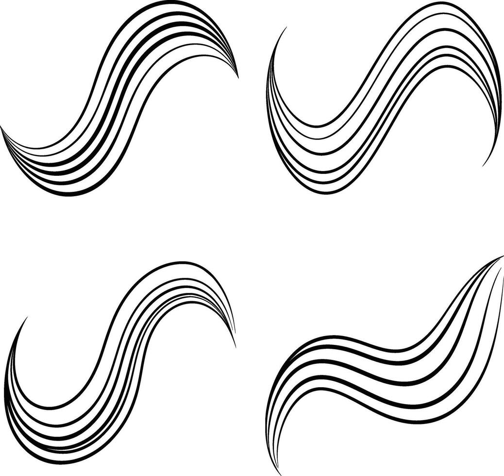 Flowing Art Collection of Elegant Curves vector