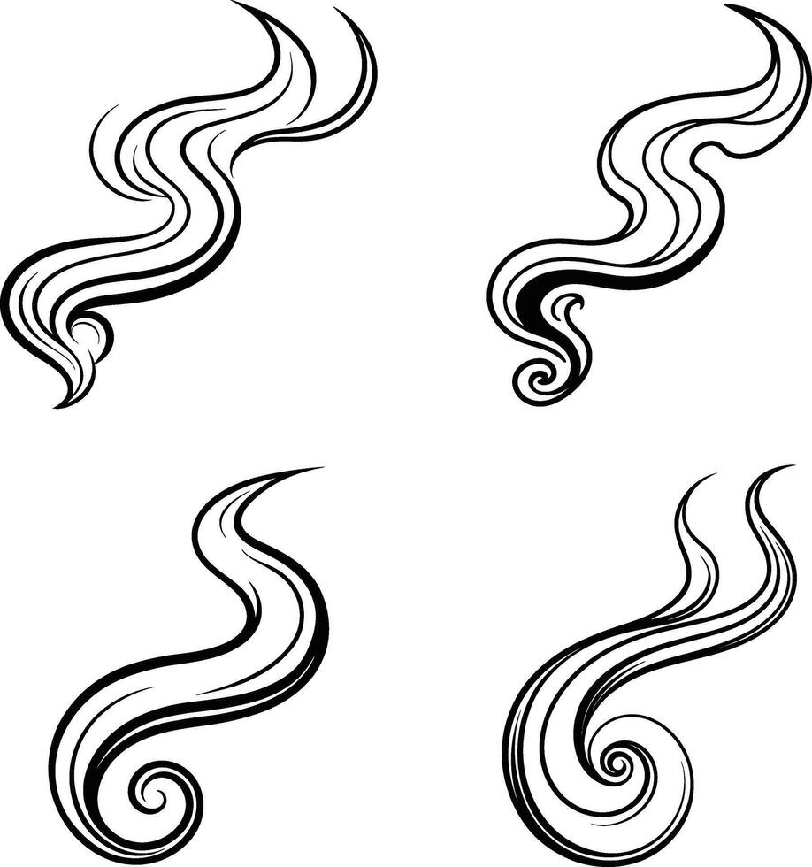 Flowing Curves in Elegant Line Art Collection vector