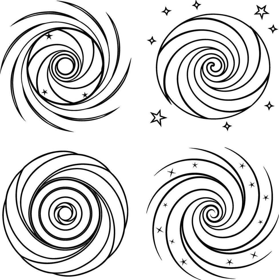 Flowing Curved Elegant Lines Art Collection vector