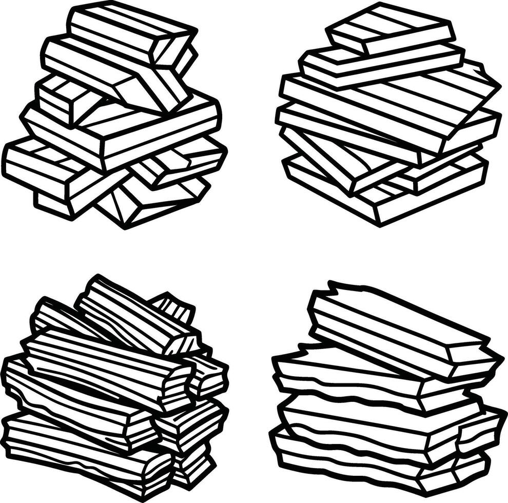 Wood Line Artworks for Creative Collections vector