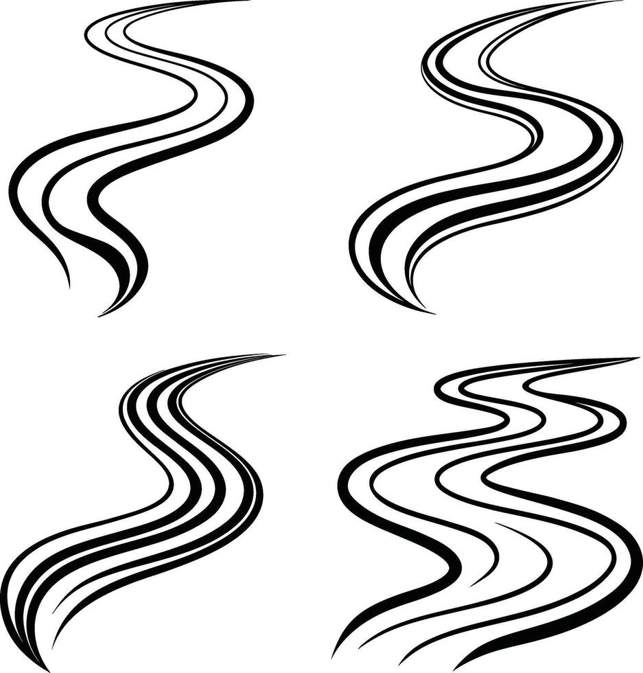 Artistic Flowing Line Curves Collection vector