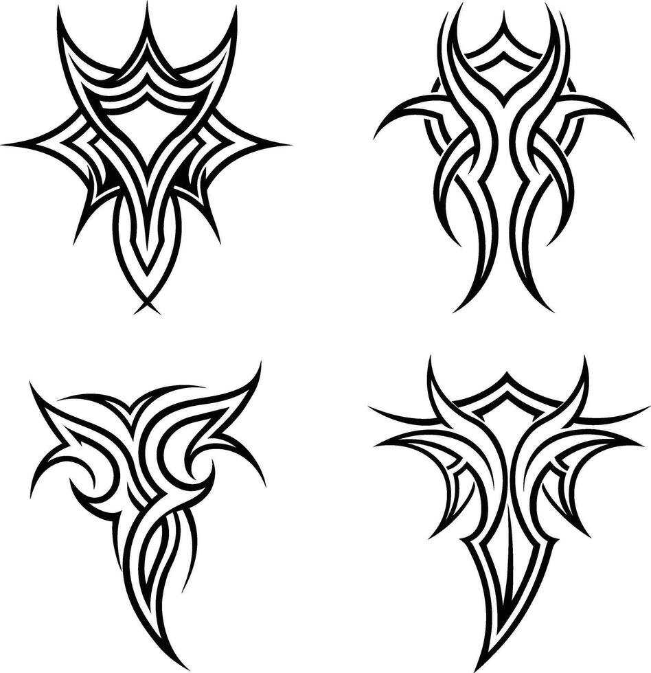 Stylish Curves Line Art Flowing Collection vector