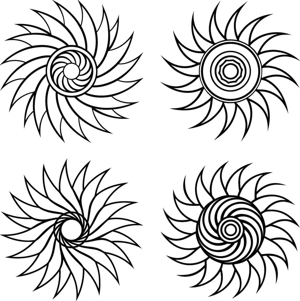 Elegant Flow Line Curves Collection vector