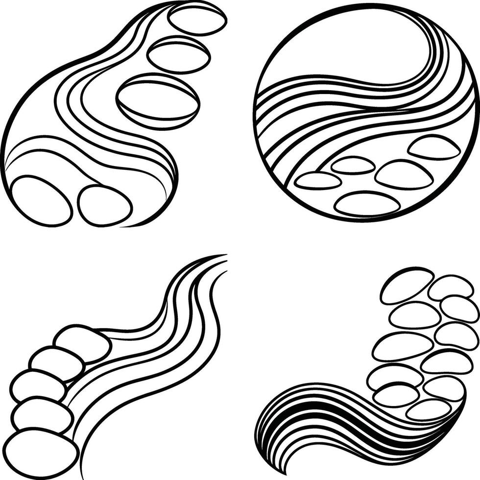 Line Art Collection of Elegant Flowing Curves vector