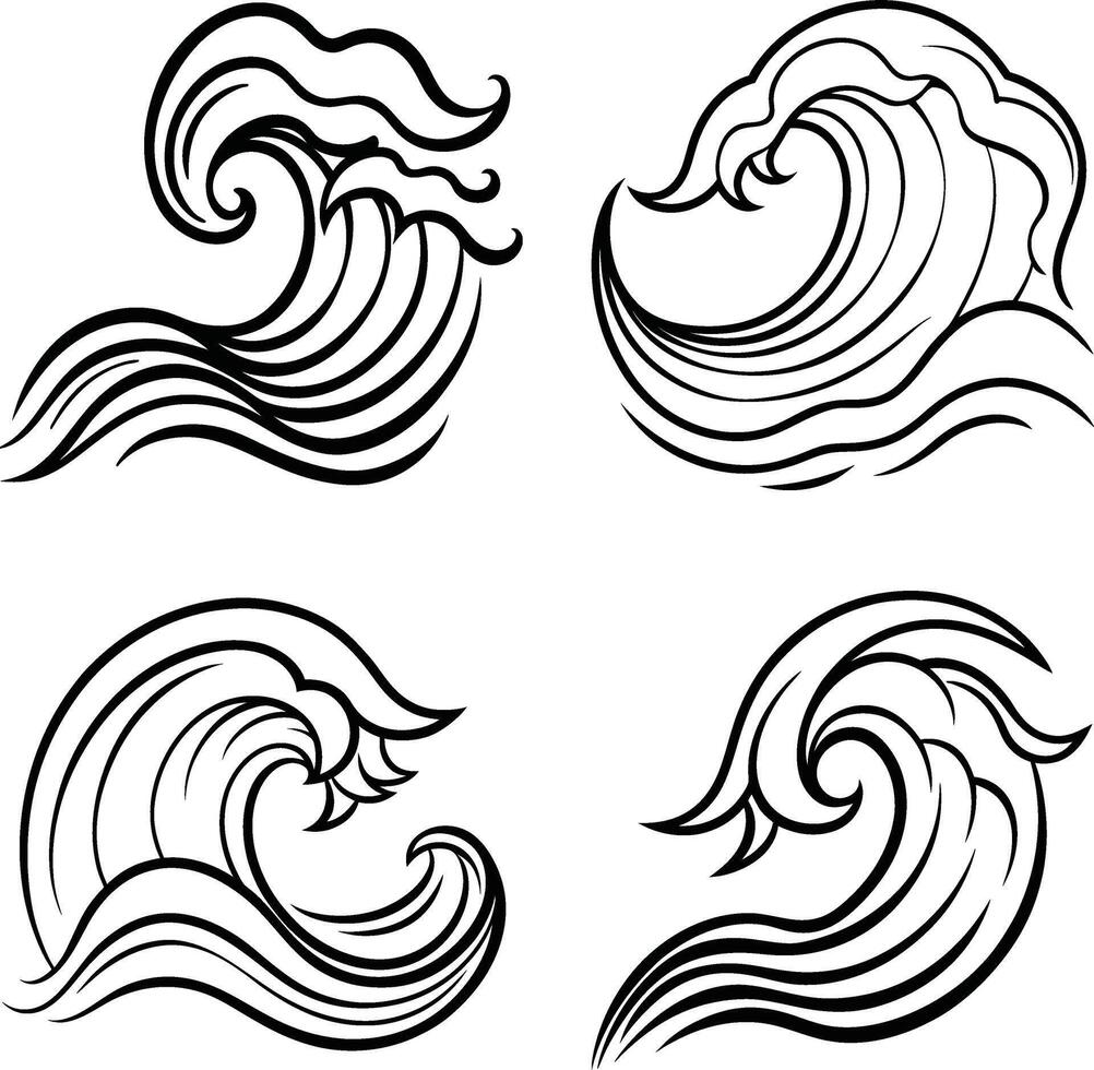 Elegant Curve Line Art Smooth Collection vector