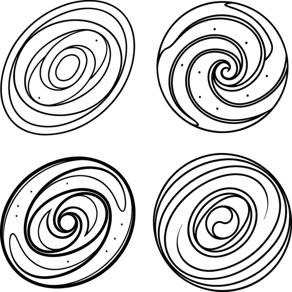 Elegant Set of Curved Flow Line Art vector