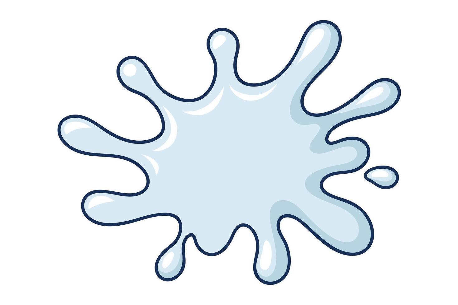 Cartoonish Splash of Light Blue Liquid, perfect for kids' projects. vector