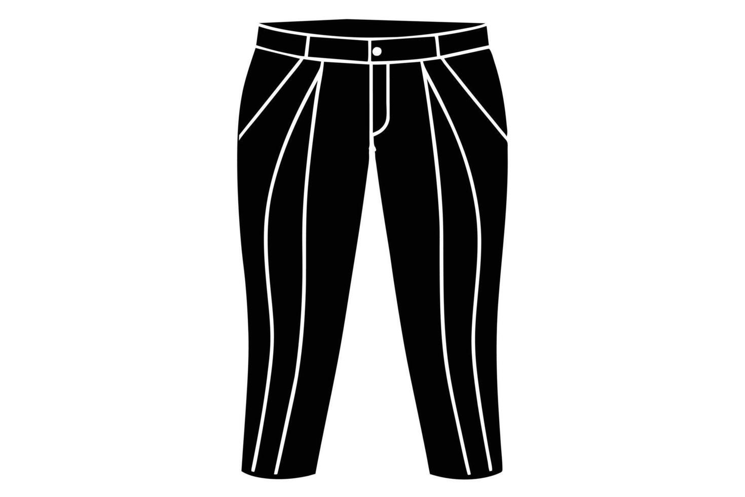 Stylish Black Pants Silhouette for Fashion Design vector
