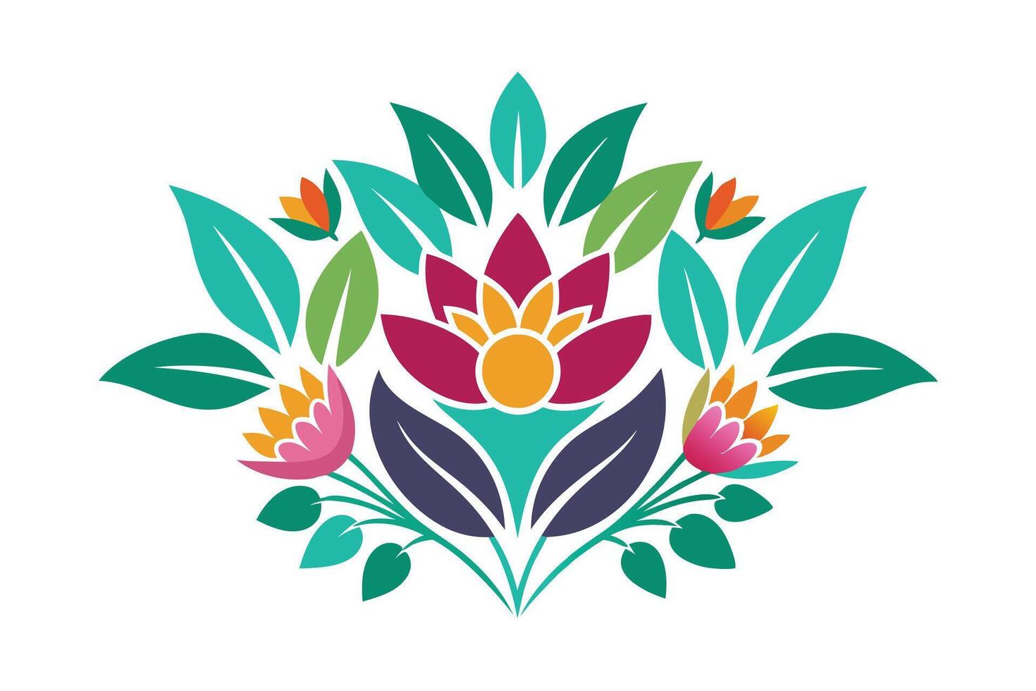 Vibrant lotus flower logo design for wellness or spirituality vector