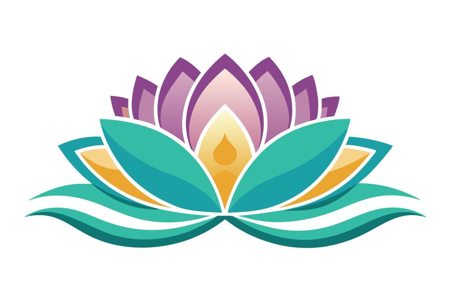 A Ornate Teal and Pink Lotus Flower Design vector